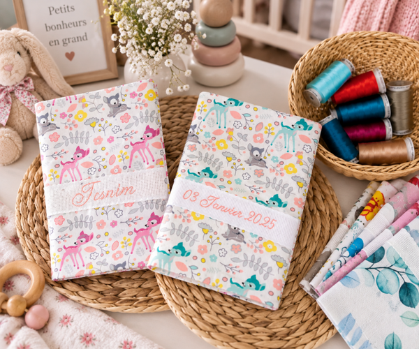 Protège carnet de santé imprimé personnalisé brodé