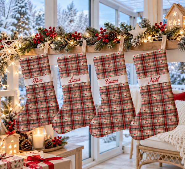 Chaussette de Noël personnalisée – Prénom brodé