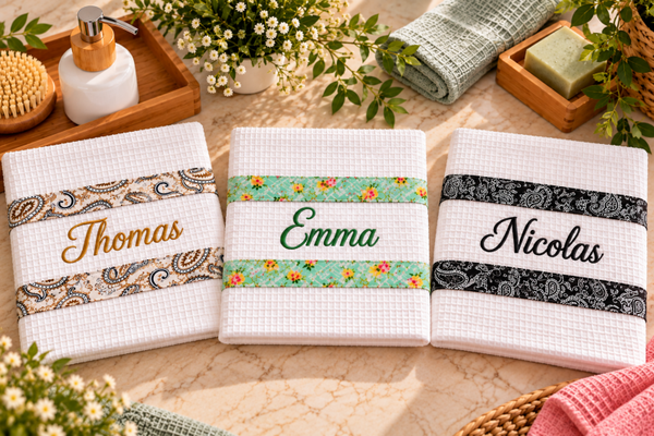 Serviette de table adulte personnalisée – Prénom brodé