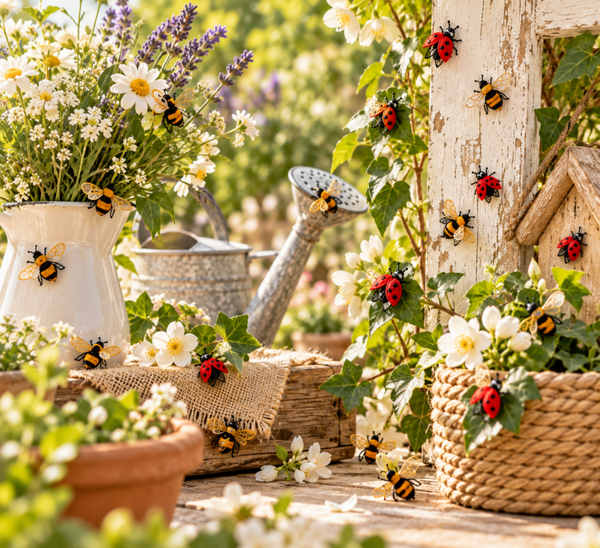 Abeille ou coccinelle brodée 3D – Décoration textile