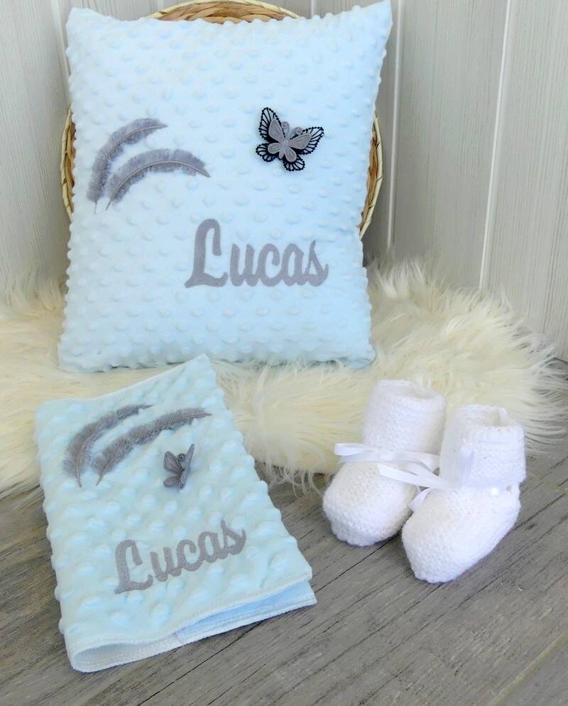 cadeau naissance personnalisée minky bleu