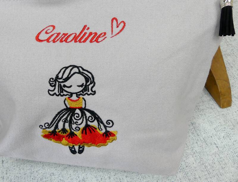 trousse de toilette personnalisée brodée prénom et coeur