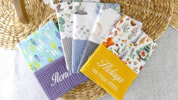 Carnet de santé coton imprimé et nid d abeille