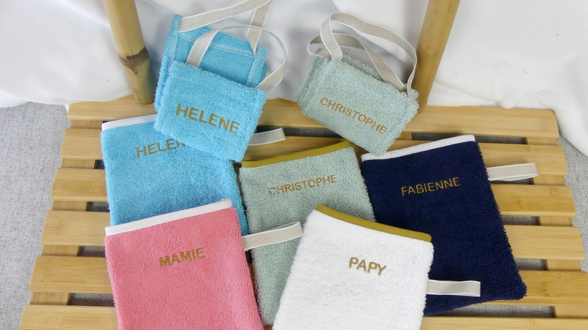 Gant de toilettes et Serviette lave dos Eponge Coton BIO