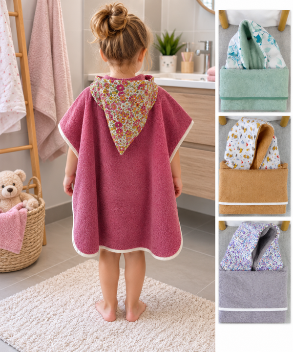 Poncho de bain enfant personnalisé prénom brodé
