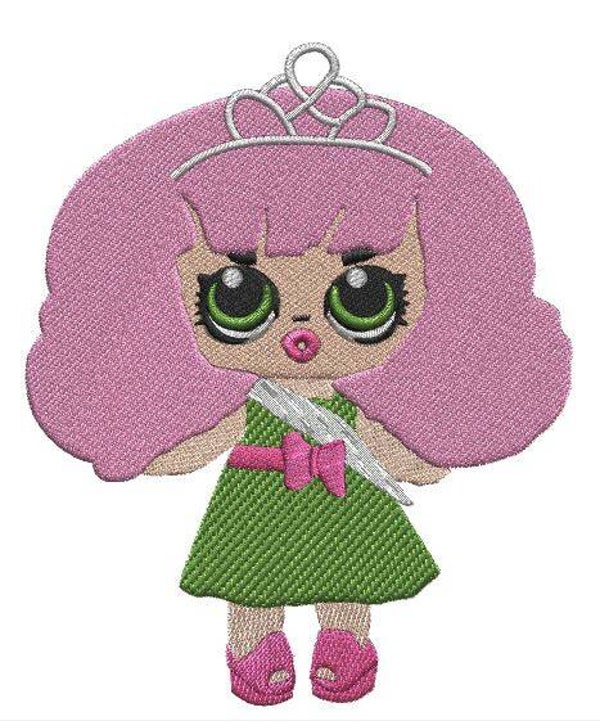 Motif broderie machine POUPEE LOL PRINCESSE