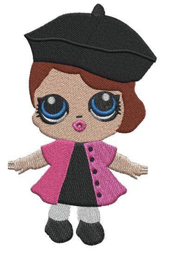 Motif broderie machine POUPEE LOL RETRO