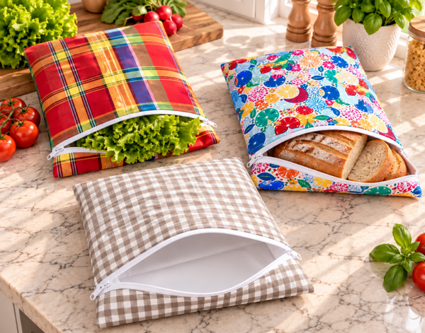 Sac à salade et congélation du pain – Tissu alimentaire PUL – 30 × 38 cm