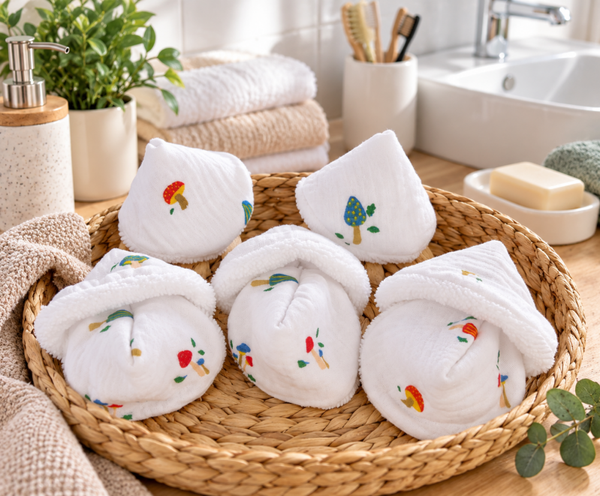 Tipis pipi bébé – Lot de 4 protège pipi champignons
