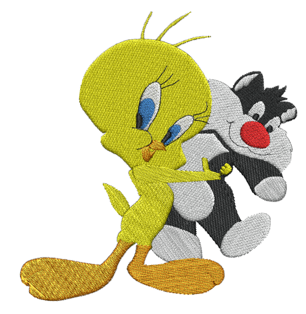 Motif broderie machine TITI ET GROSMINET