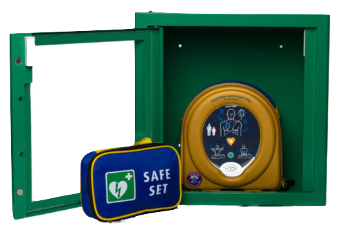 AED Heartsine Samaritan 350P met softcase 25 + safeset + binnenkast met alarm