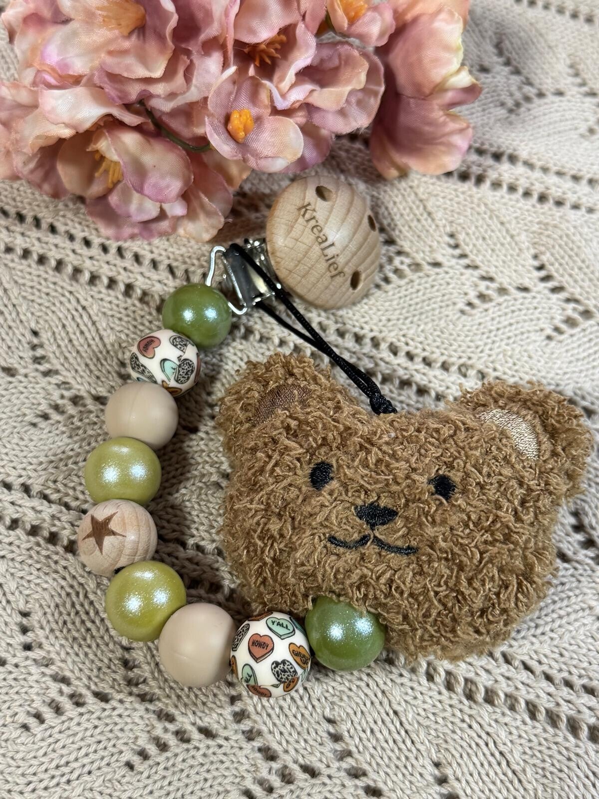 Speenkoord met knuffel beer "Bruin"