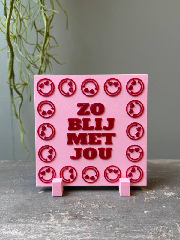 Hip tegeltje "zo blij met jou"