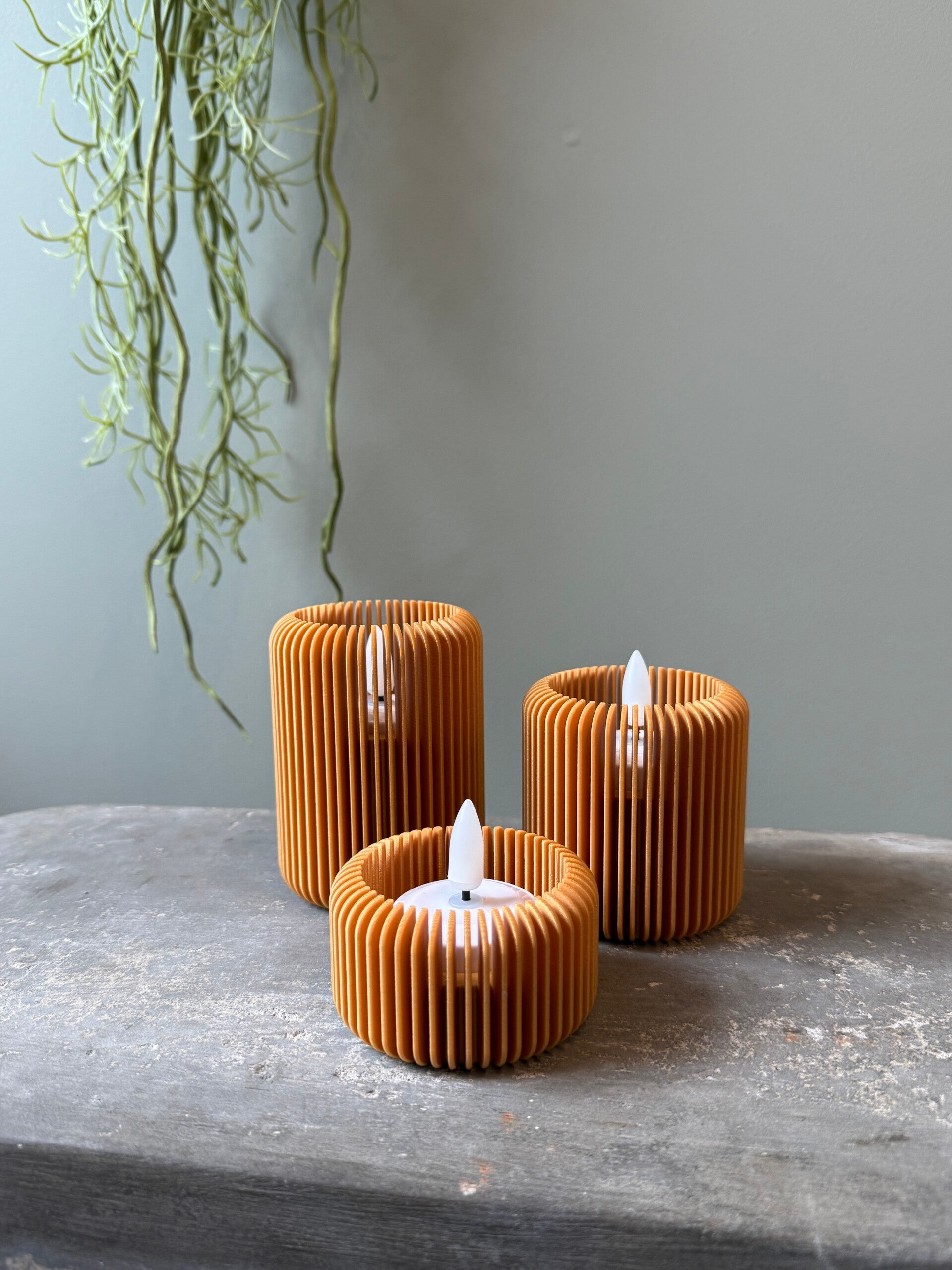 Waxinelichthouder "small stripes upright"