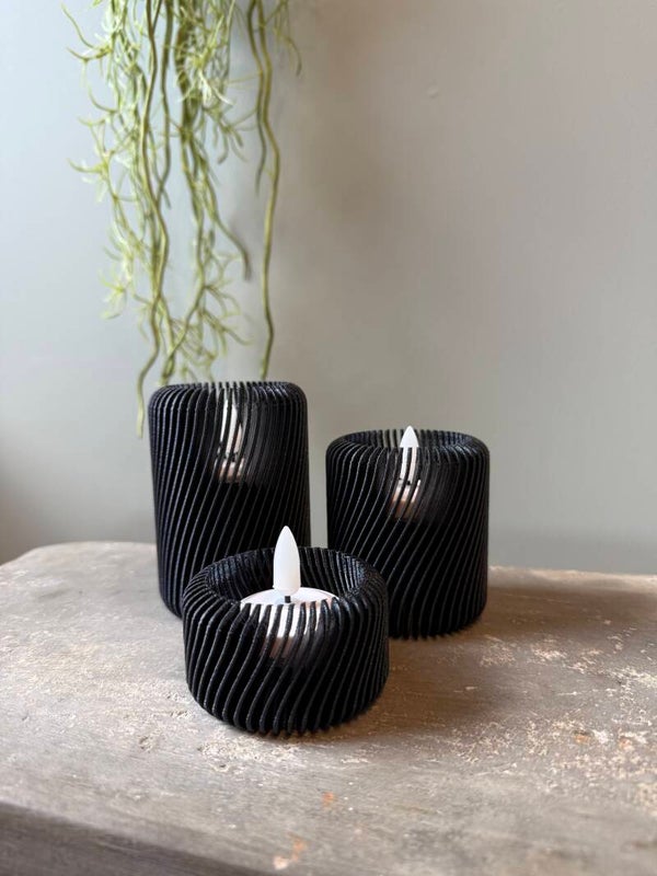 Waxinelichthouder "small stripes wave"