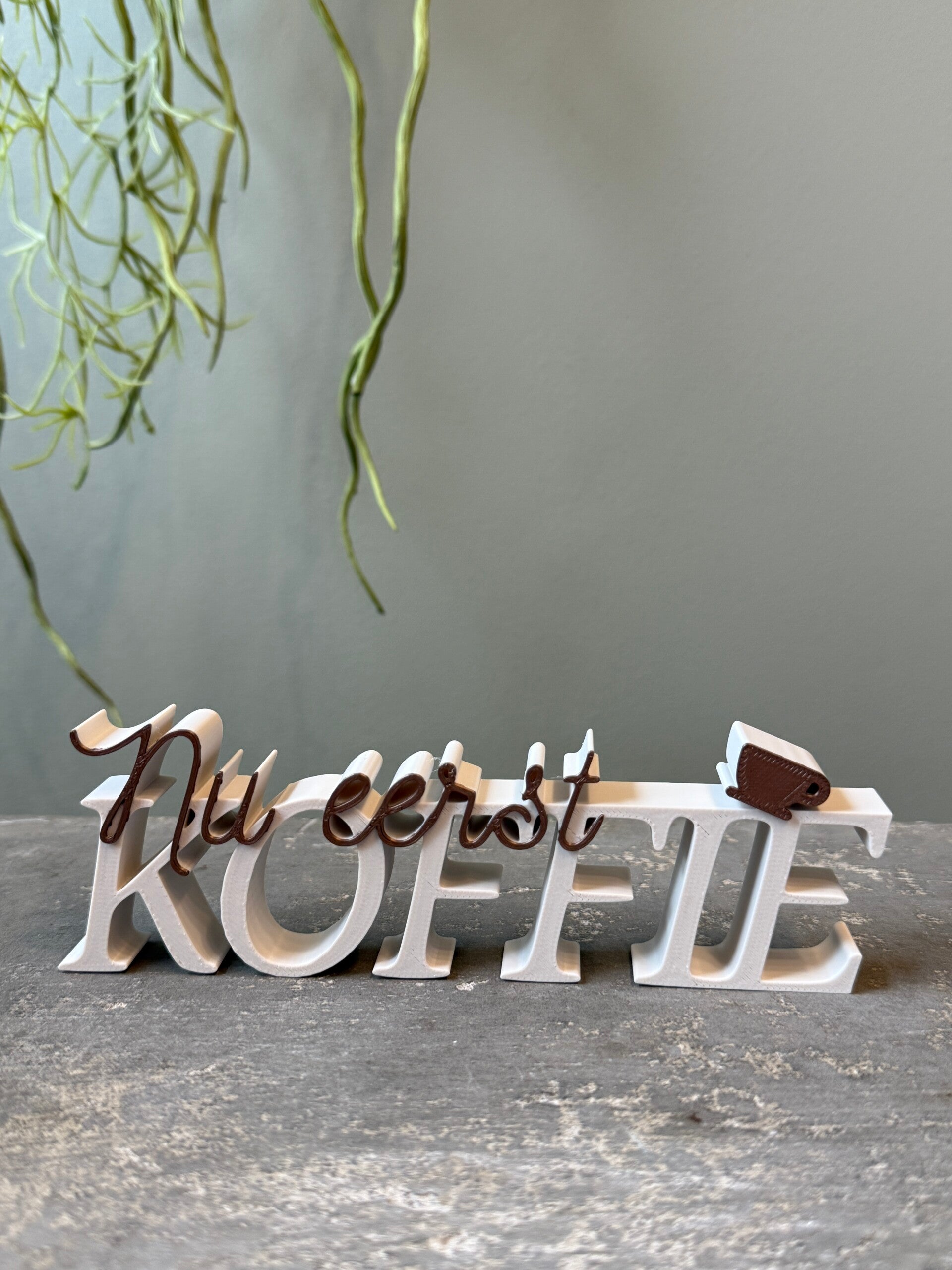 "Nu eerst koffie" Word art