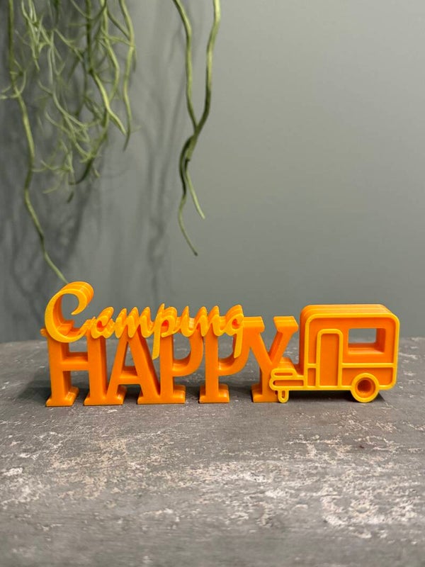"Happy camping" Word art