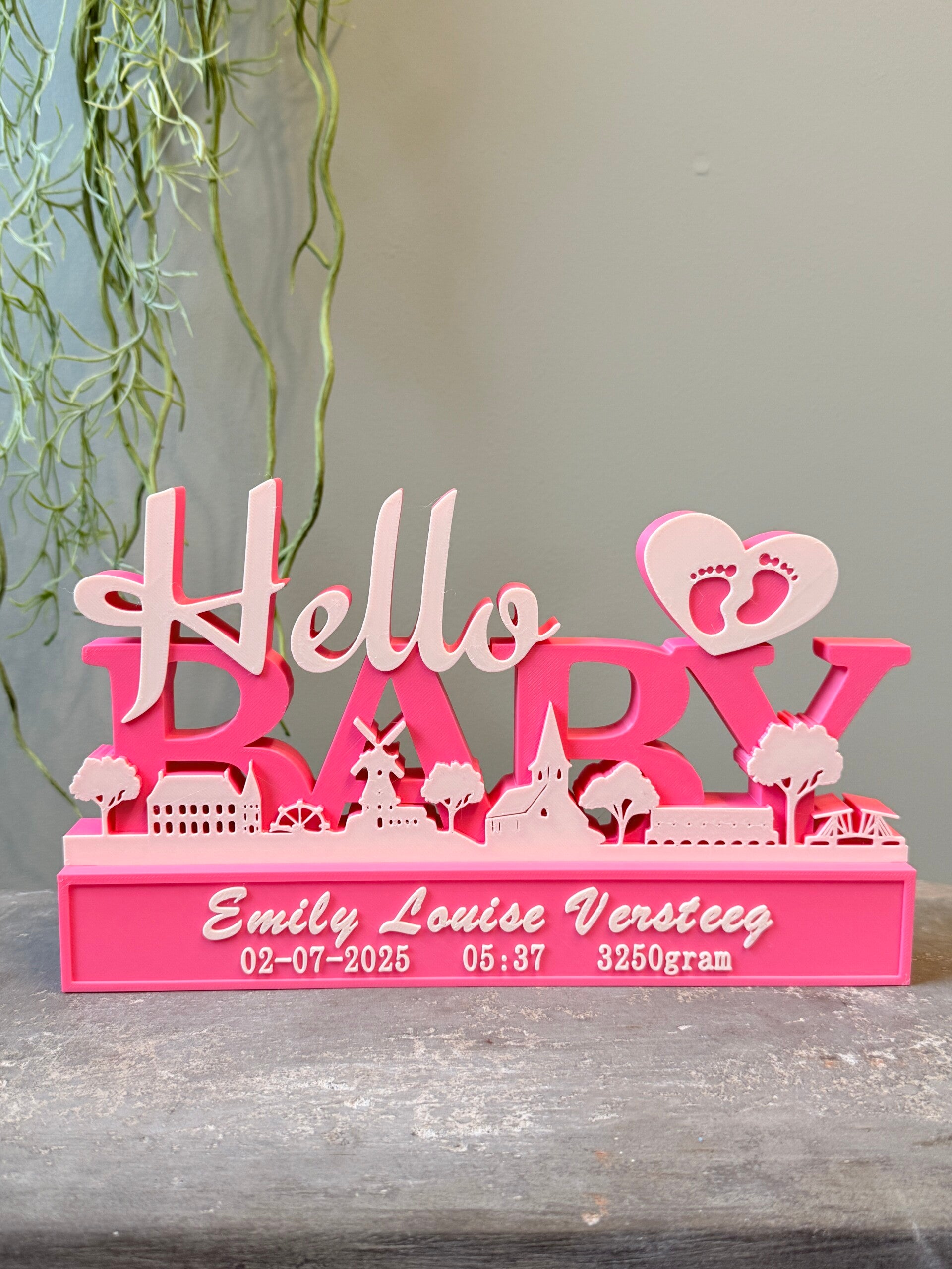 Hello Baby met skyline Dorp of Stad