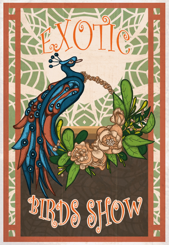 bird show - ink and digital