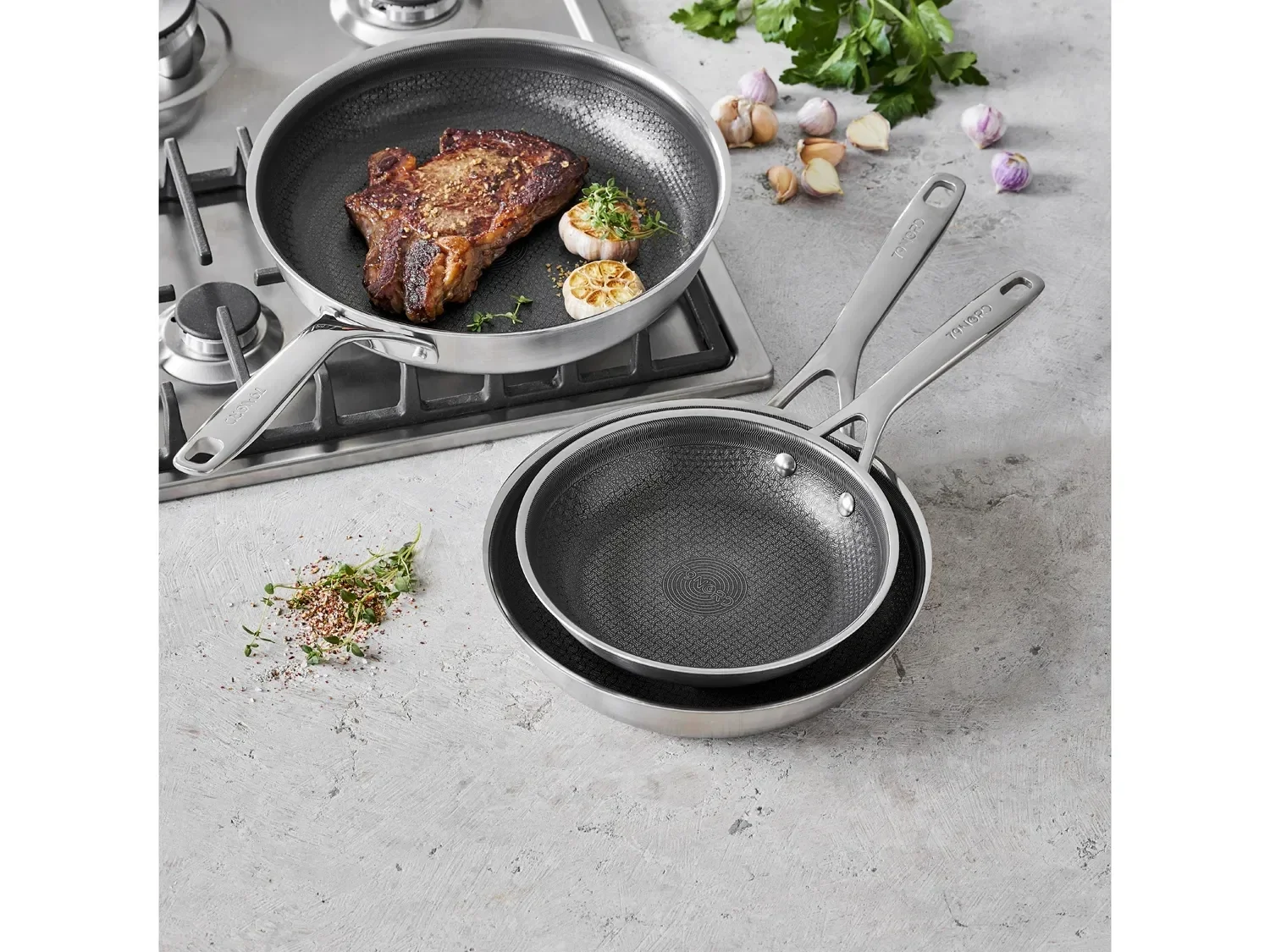 79Nord Hybrid Stekepannesett 3 stk.– Profesjonell kvalitet til hverdagsbruk