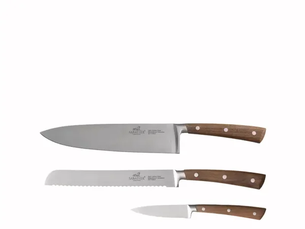 Lion Sabatier Gemini Walnut Kniver - 3 deler