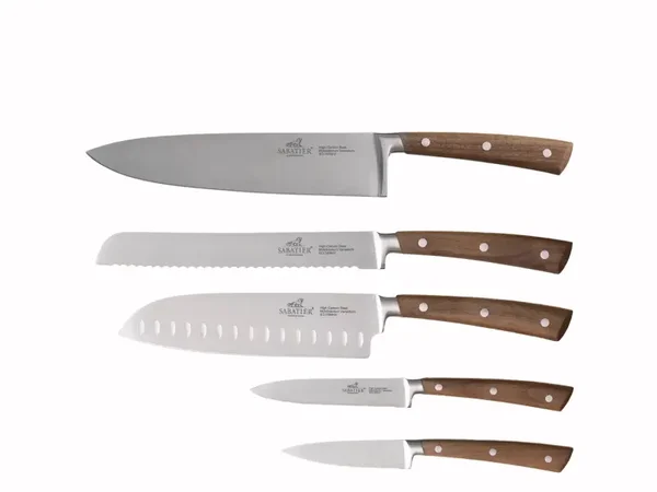 Lion Sabatier Gemmini Walnut Kniver - 5 deler