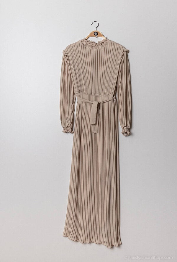 Robe longue plissée