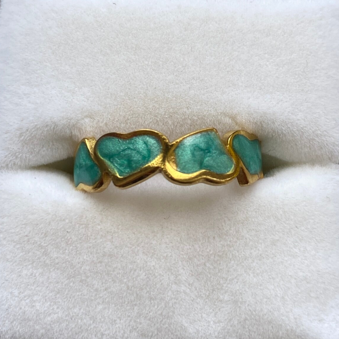 Mint heart ring