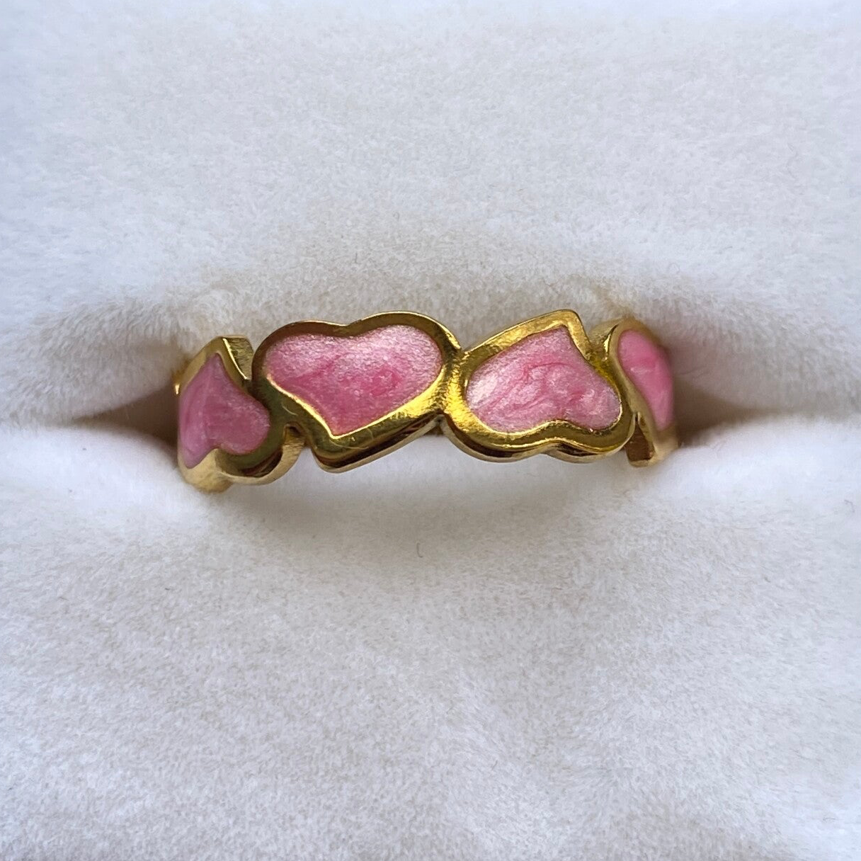 Pink heart ring