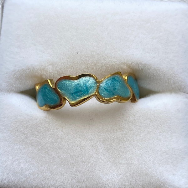 Blue heart ring