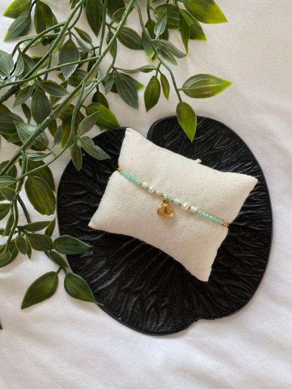 Mint green shell bracelet