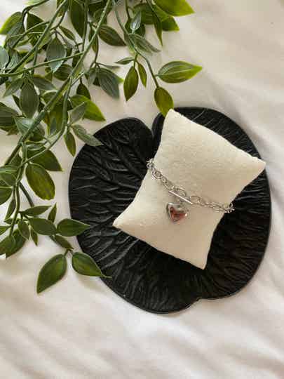 Silver heart bracelet