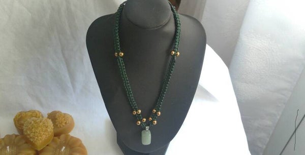 colgante en macramé y piedra natural