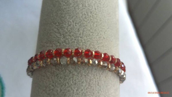 pulseras doble en cristal con separadores en titanio