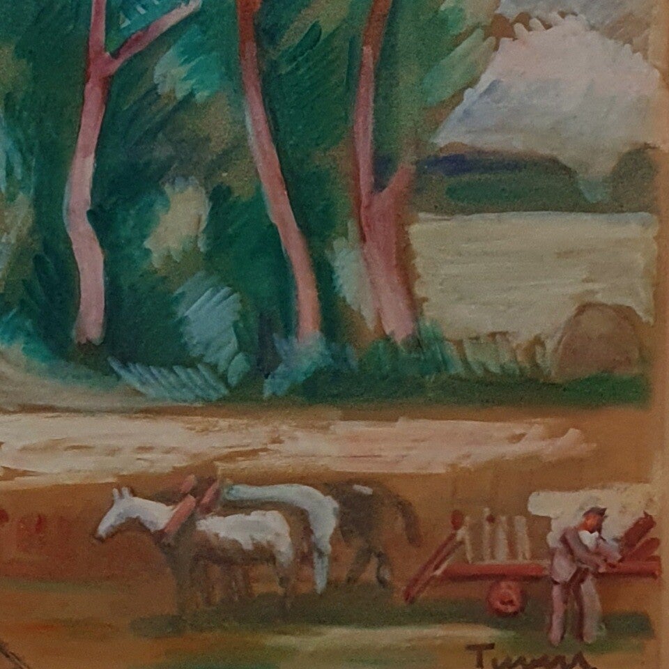 Aux Champs • Eugène TIRVERT • 35x25cm