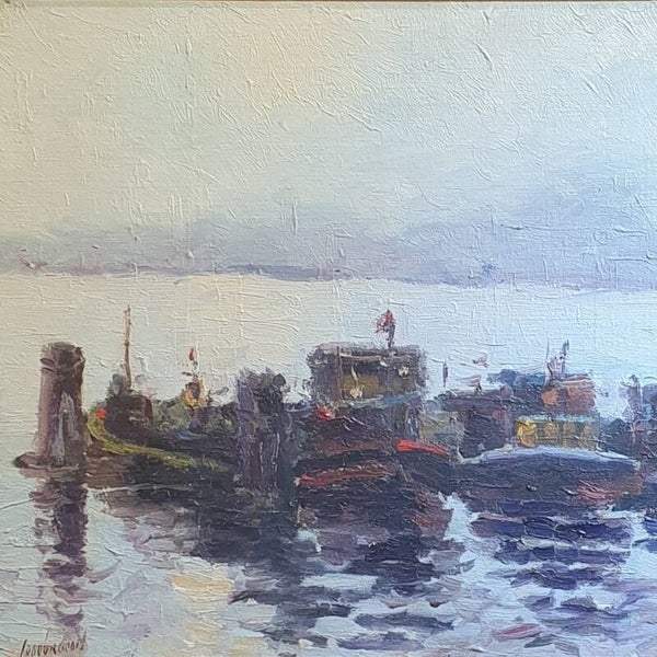 Péniches sur la Seine • Jacques LEBOURGEOIS •