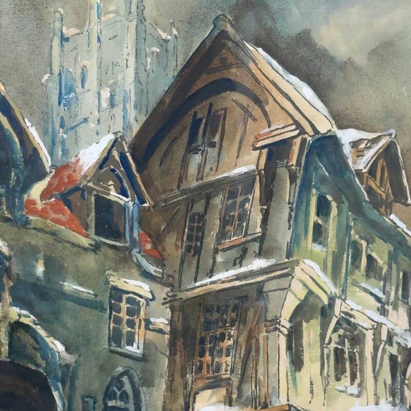 Emile Henry TILMANS - Rue saint Romain, Rouen - 54x68cm