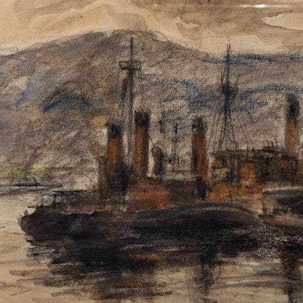 Remorques sur la Seine à Rouen • Maurice VAUMOUSSE • 19x15cm