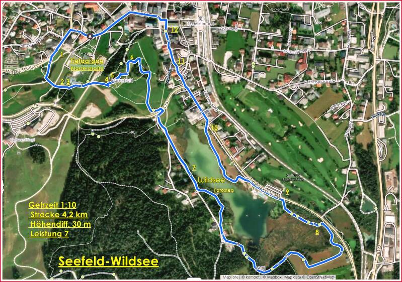 Map Karte Wandertour  Seefeld Wildsee