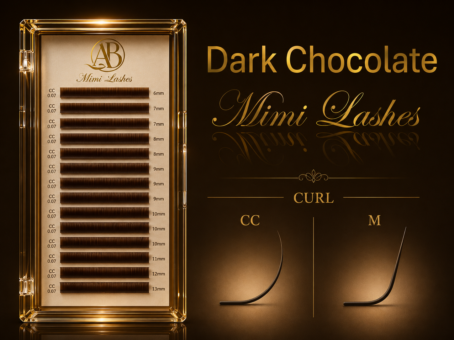 Mimi Lashes 0.10 Mix 6-13 (Dark Chocolate)