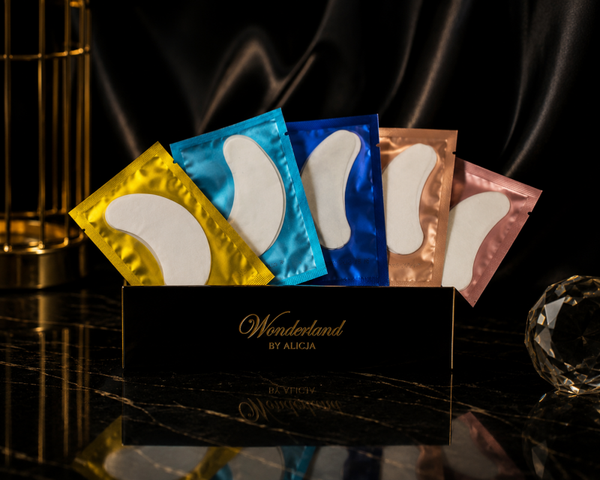 Hydrogel eye pads for separation (blue/yellow) per piece