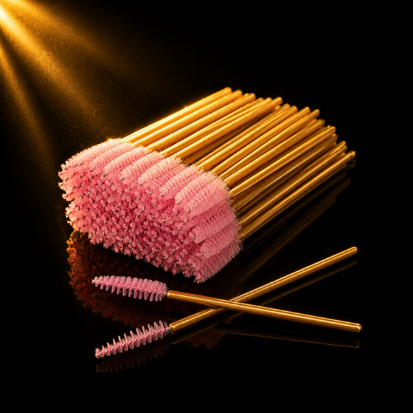 Silicone Eyelash Brushes (Pink&gold)