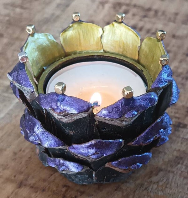 PHOTOPHORES violet et or Pack de 3