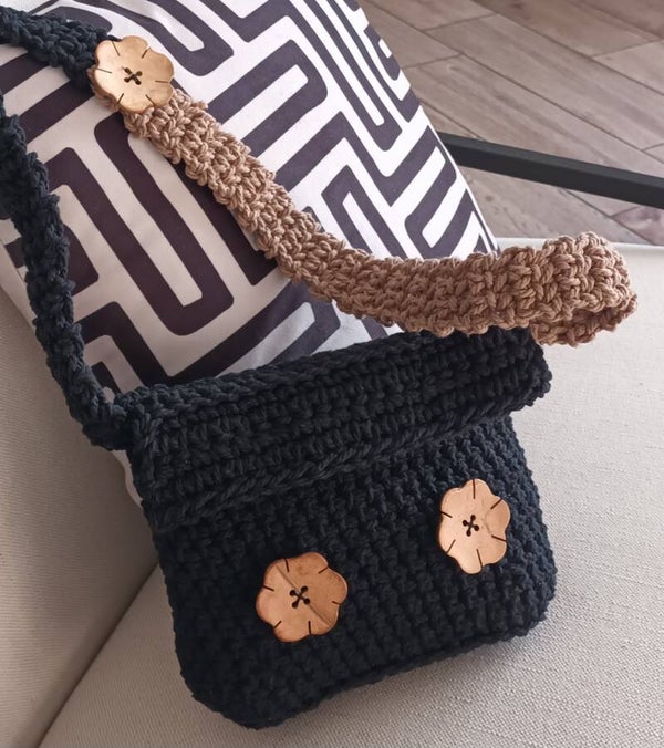 Sac "Beatnik" noir et beige