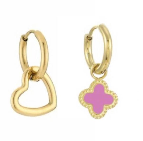 Lover klaver oorbel 🍀🩷