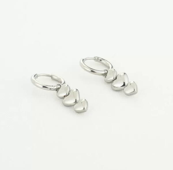 triple heart oorbellen