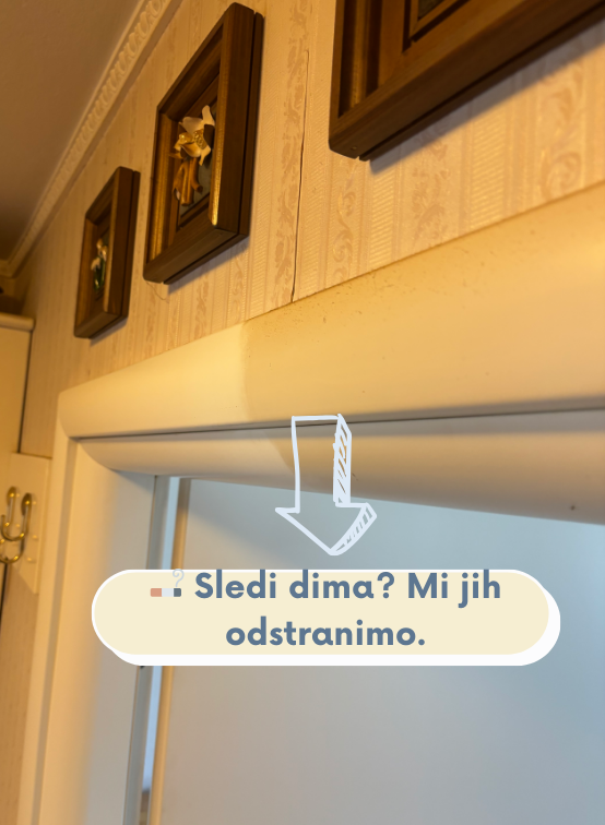 Očiščen okvir vrat po temeljitem čiščenju – Čistilni servis Bea