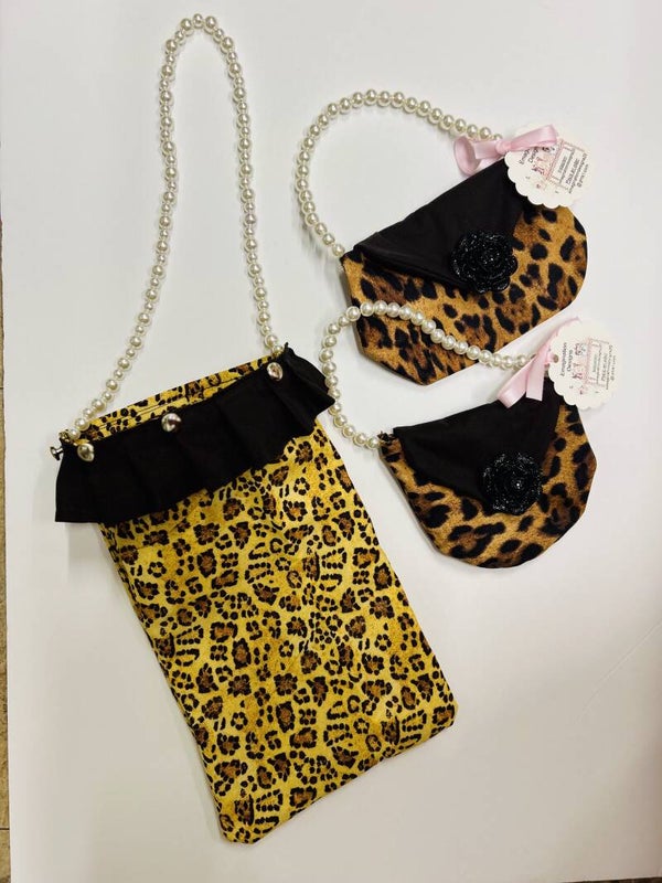 Leopard Print Diva tote ($30) and coin purses ($10)