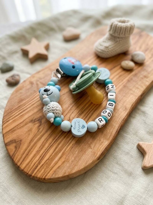 Schnullerkette mit Häkelperle