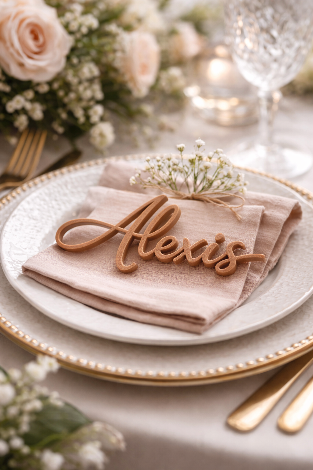 Marque-place prénom 3D – Personnalisé